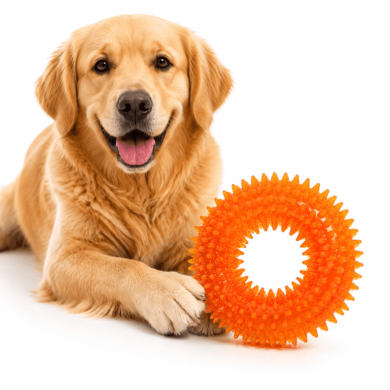 Flash Spiky Donut Dog Toy